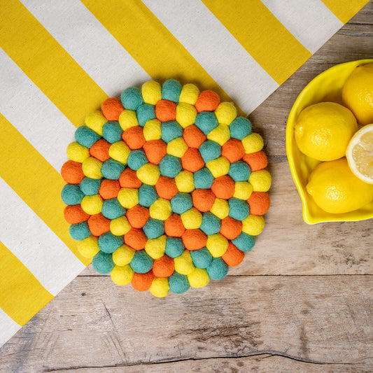 Vilten onderzetter vb 20 cm rond summer days