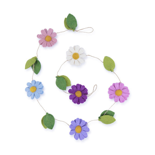 Felt Garland Daisies Violet shades