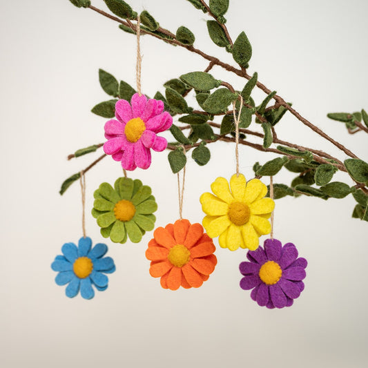 Vilten hanger margrietje multicolor assorti 6 st.