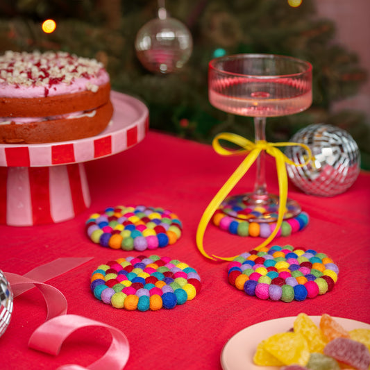 Onderzetter VB 10 cm Rond Multicolor 4 st.