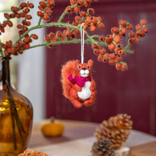 Vilten hanger eekhoorn indian summer burgundy