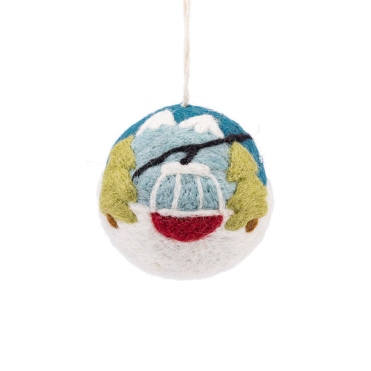 Detailfoto van hanger bal gondel van vilt