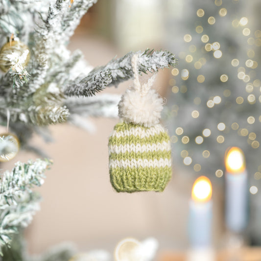 Hanger Muts Pompom Lichtgroen van vilt