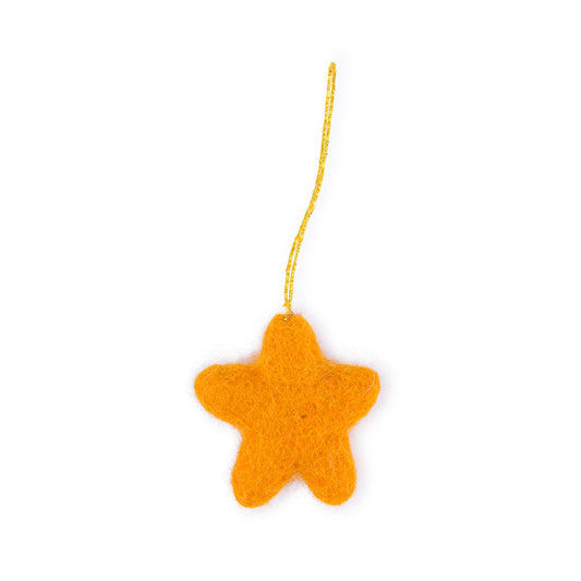 Vilten hanger ster kitschmas oranje