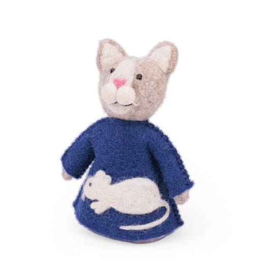 Decoratie Kat Grijs met Muis