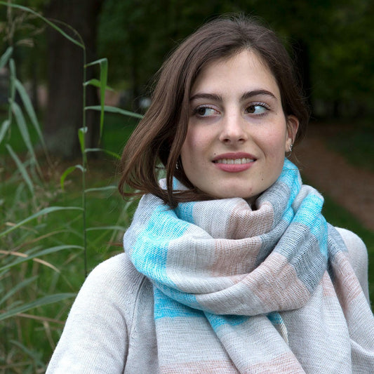 Sjaal Ibizablauw Crème