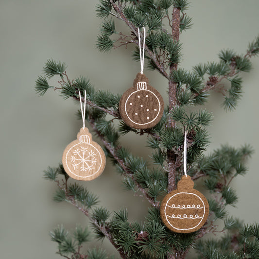 Hanger Kerstbal Geborduurd Gingerbread 6 st.
