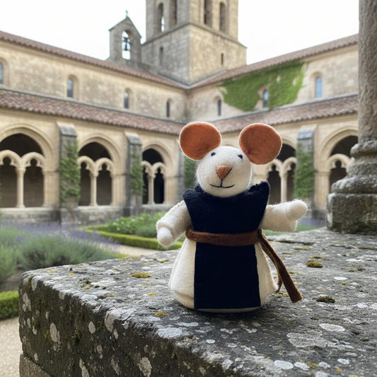 Vilten decoratie muis monnikmuis