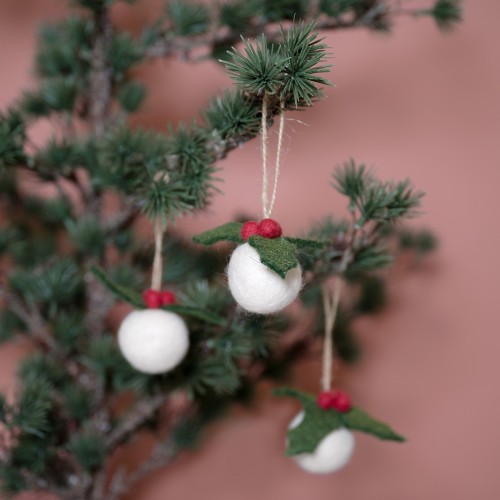 Kerstbal Holly Berry Small...