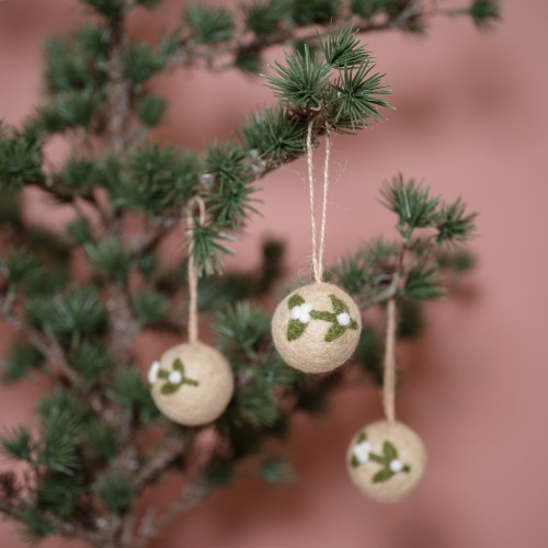 Kerstbal Mistletoe Small 6 st.