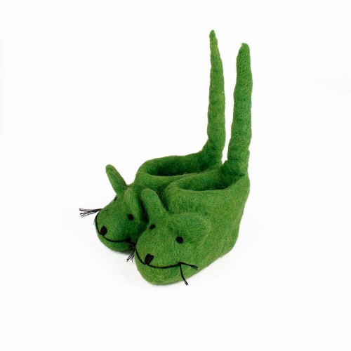 Slofjes Muis met Staart Groen