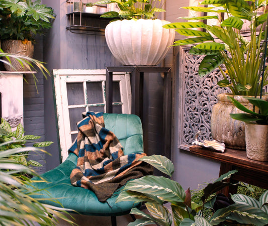 Plaid Mosgroen Cognac Bordeaux