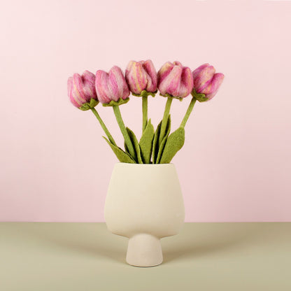 Detailfoto van vilten tulp romy