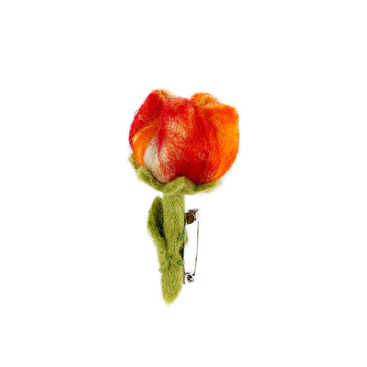 Detailfoto van vilten broche tulp riva