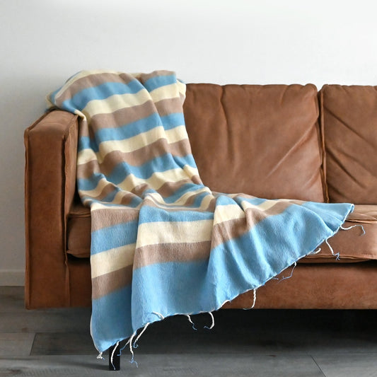 Plaid Babyblauw Crème