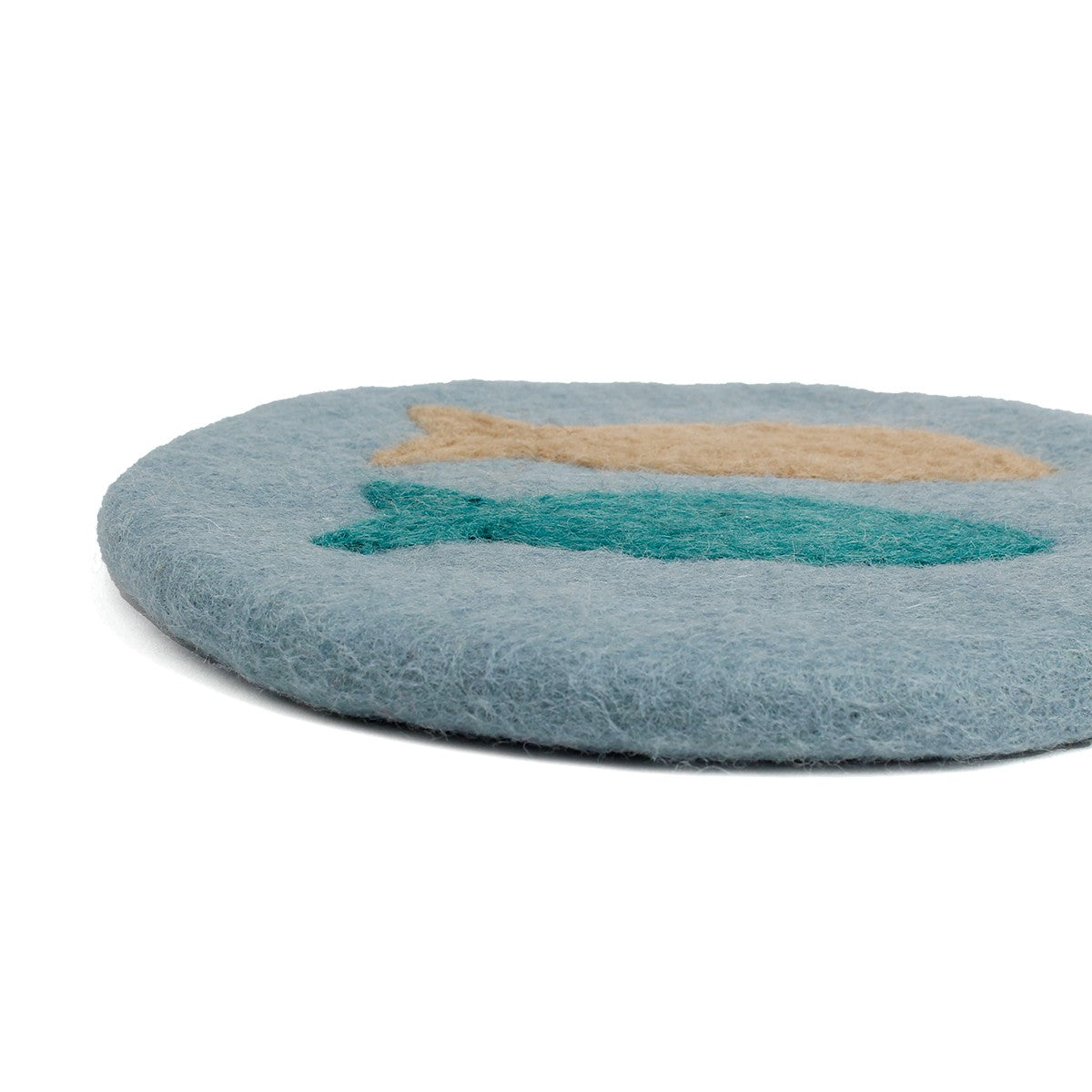 Detailfoto van vilten onderzetter 20 cm beachlife sky