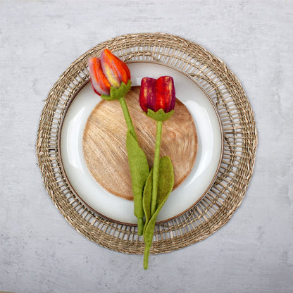 Detailfoto van vilten tulp riva