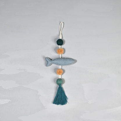 Detailfoto van vilten hanger beachlife