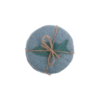 Detailfoto van vilten onderzetter 10 cm beachlife 6 st.