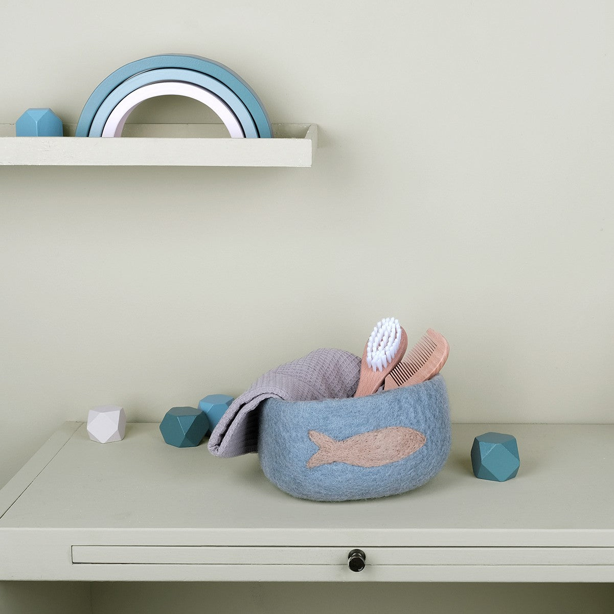 Detailfoto van vilten mand beachlife sky