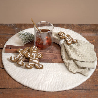 Detailfoto van vilten servetring gingerbread 6 st.