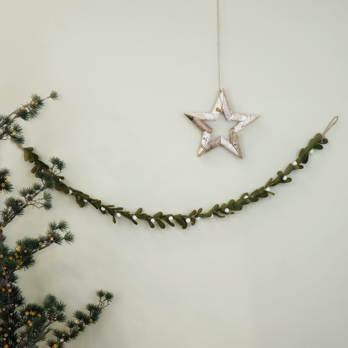 Detailfoto van vilten viltslinger mistletoe