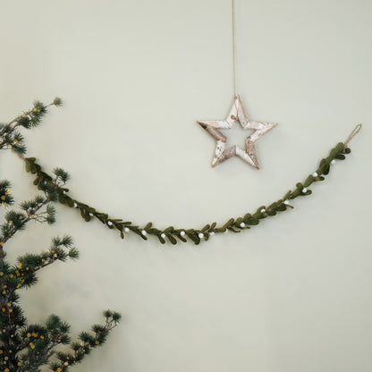 Detailfoto van vilten viltslinger mistletoe