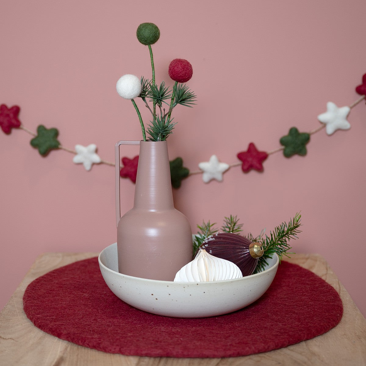 Vilten viltslinger ster holly berry