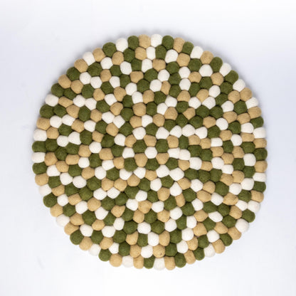 Detailfoto van vilten onderzetter vb 40 cm rond mistletoe