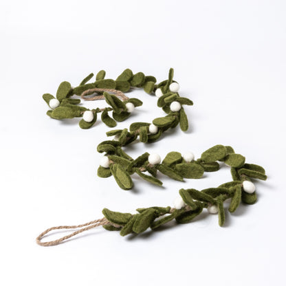 Detailfoto van vilten viltslinger mistletoe