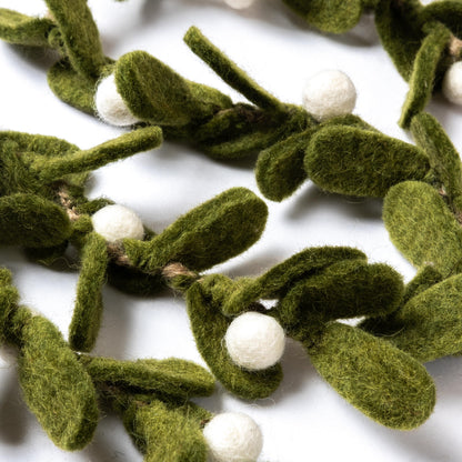Detailfoto van vilten viltslinger mistletoe
