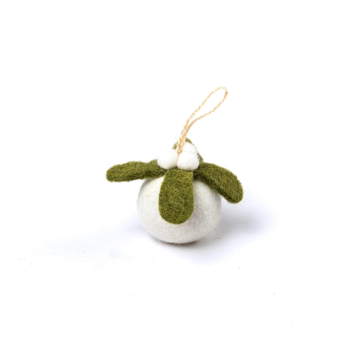Detailfoto van vilten kerstbal mistletoe small 3d
