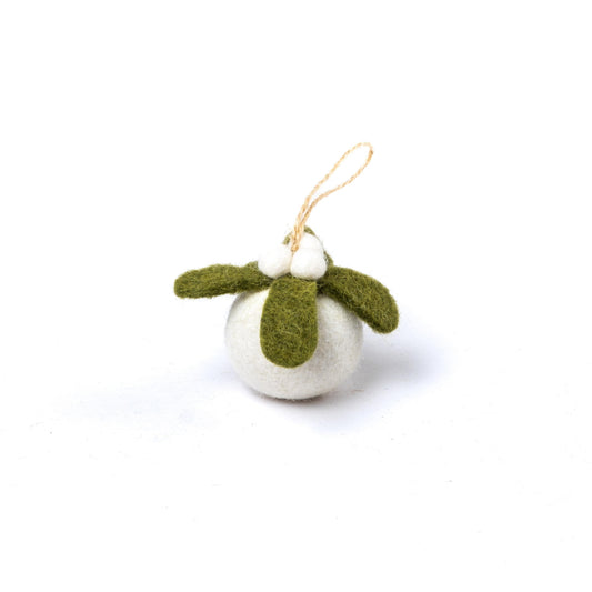 Detailfoto van vilten kerstbal mistletoe small 3d