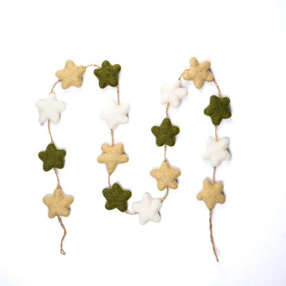 Detailfoto van vilten viltslinger ster mistletoe