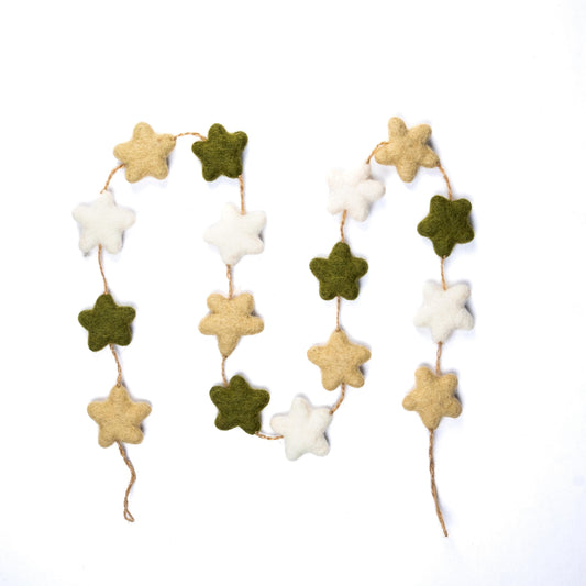 Detailfoto van vilten viltslinger ster mistletoe