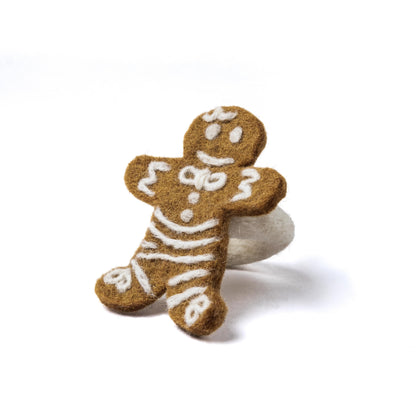 Detailfoto van vilten servetring gingerbread 6 st.