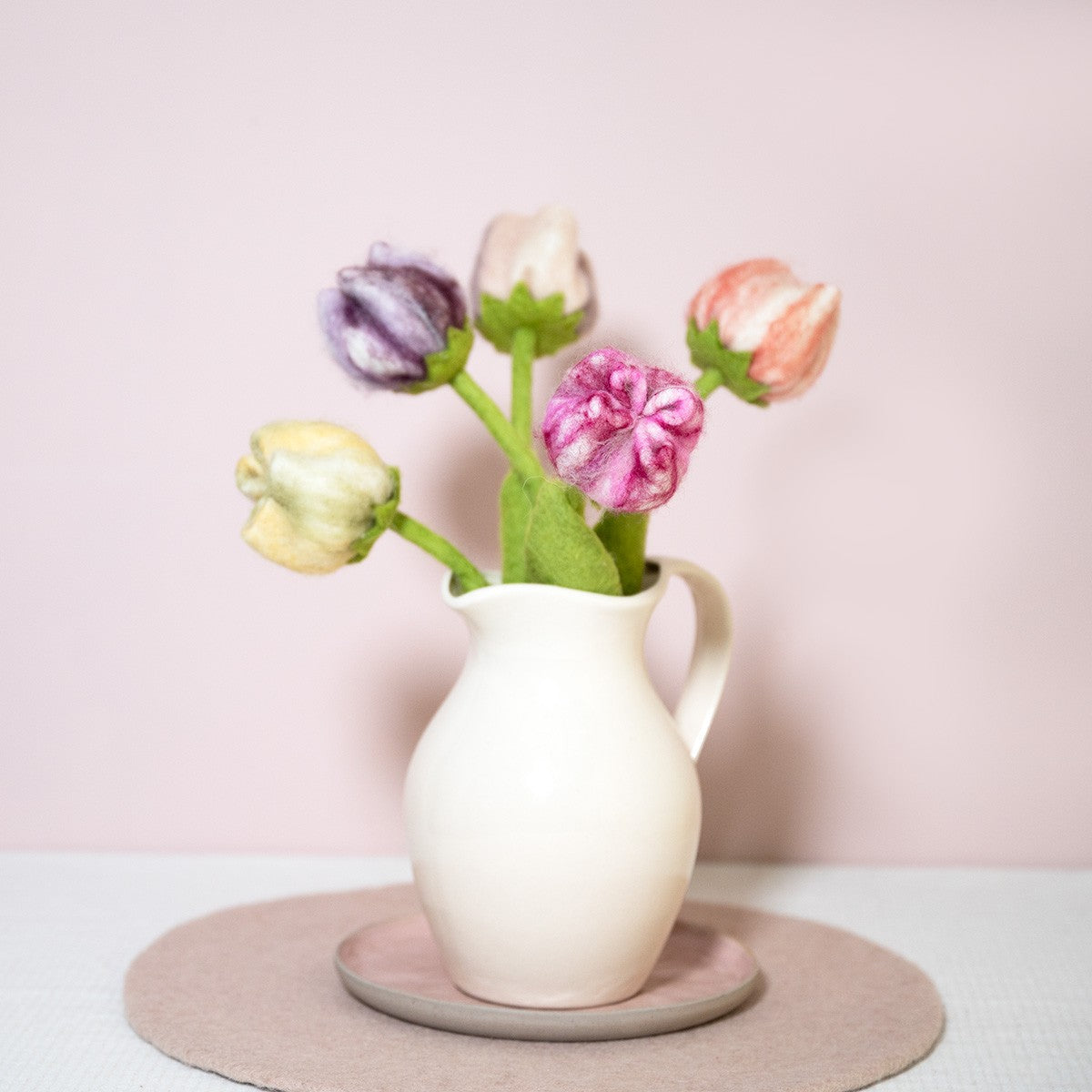 Detailfoto van vilten tulp flora