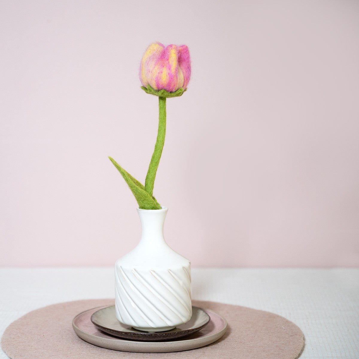 Detailfoto van vilten tulp romy