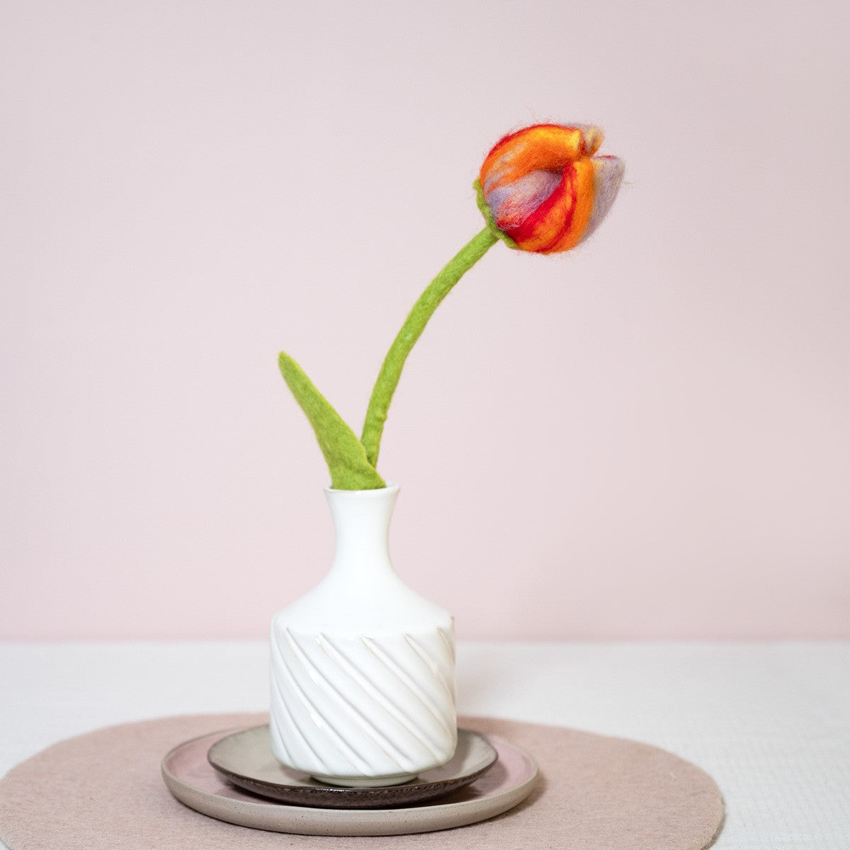 Detailfoto van vilten tulp riva