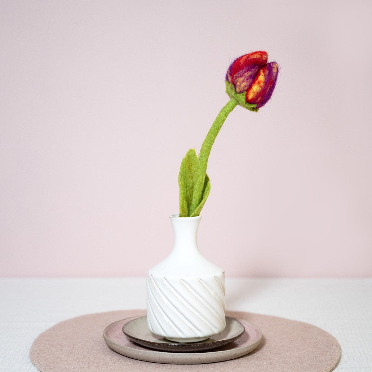 Detailfoto van vilten tulp pien