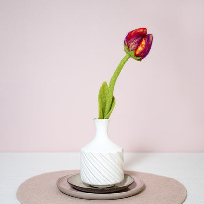 Detailfoto van vilten tulp pien