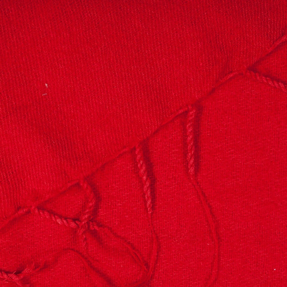 Detailfoto van vilten kleine sjaal rood