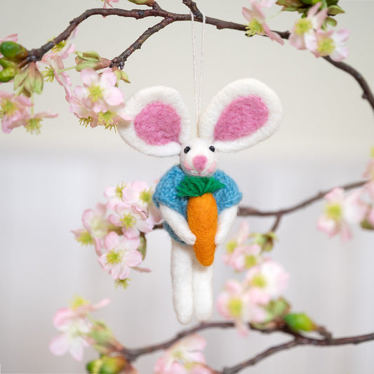 Hanger haasje met Wortel Turquoise