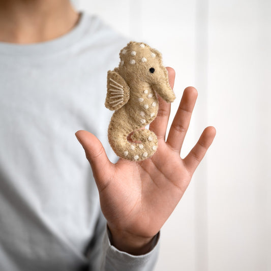 Vingerpopje Sealife Seahorse Beige