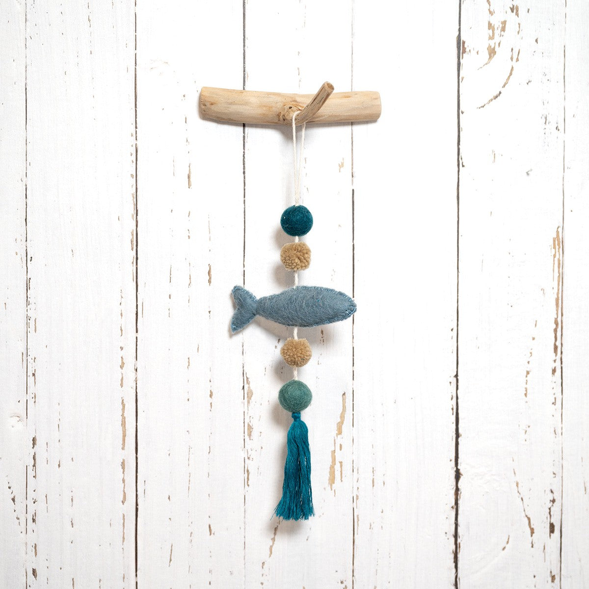 Detailfoto van vilten hanger beachlife