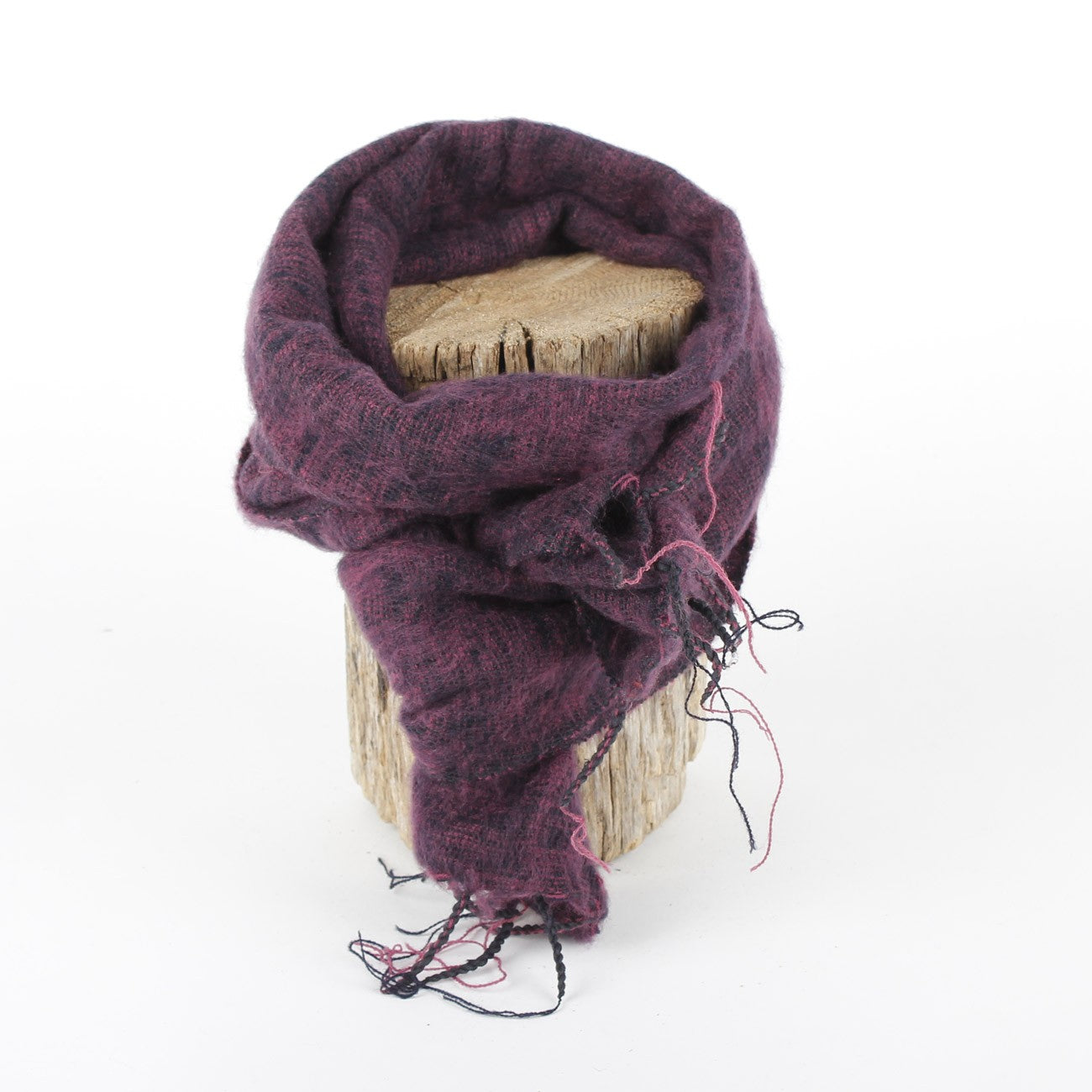 Vilten kleine sjaal aubergine