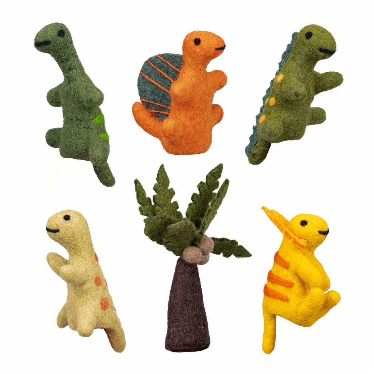 Detailfoto van vilten vingerpopje dino assorti 6 st.