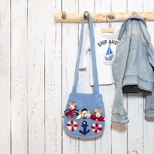 Tasje Vingerpopjes Muis Nautisch