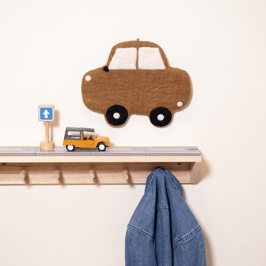 Muurhanger Auto Bruin SALE