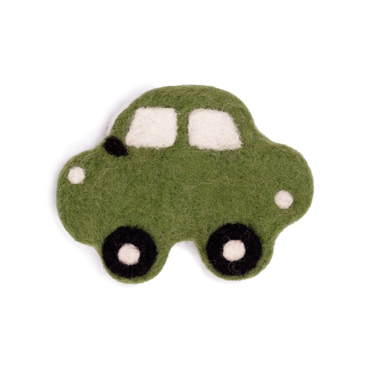 Detailfoto van vilten magneet auto 2d donkergroen